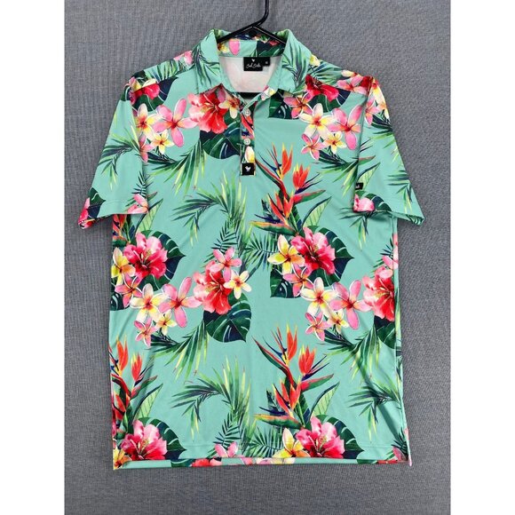 Bad Birdie Other - Bad Birdie Tropics Polo Mens M Golf Performance Stretch Floral AOP